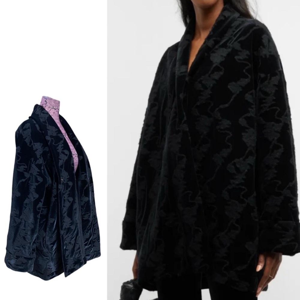 Chiara Boni La Petite Robe Black Snap Front Coat